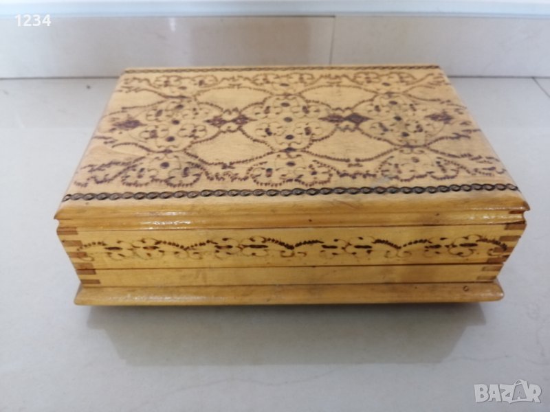 Дървена кутия 22 х 13.5 h 6.5 cm , снимка 1