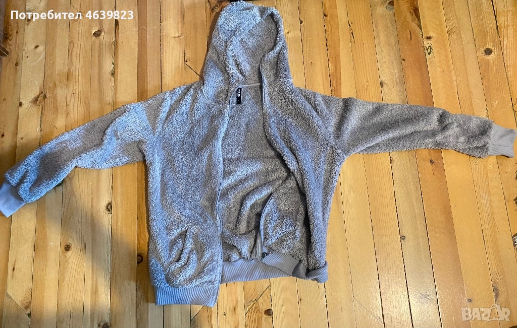 Пухкаво сиво горнище , снимка 1