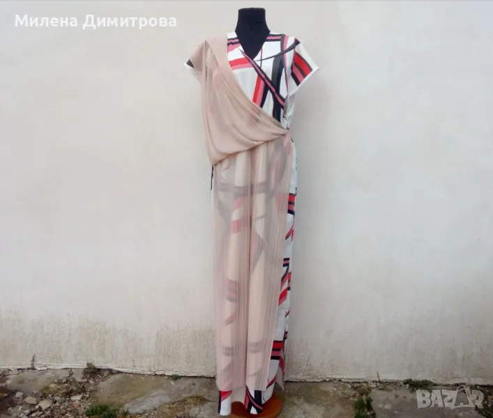 Дълга рокля от сатениран памук , снимка 1