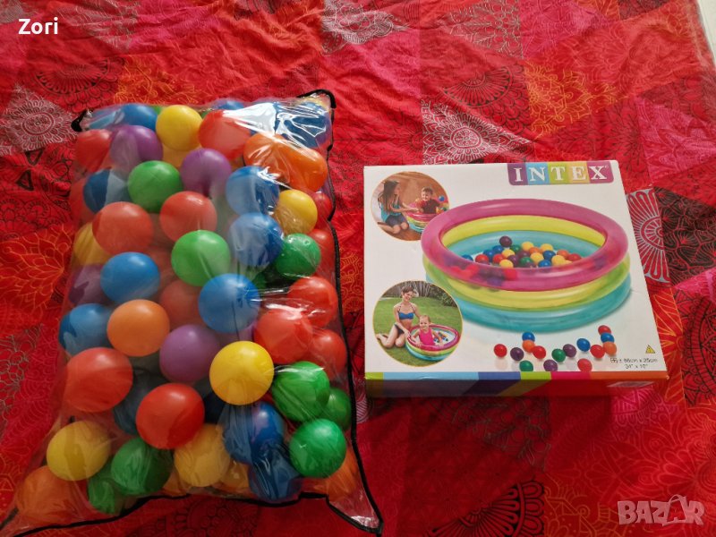 Детски надуваем басейн Intex + цветни топки, снимка 1