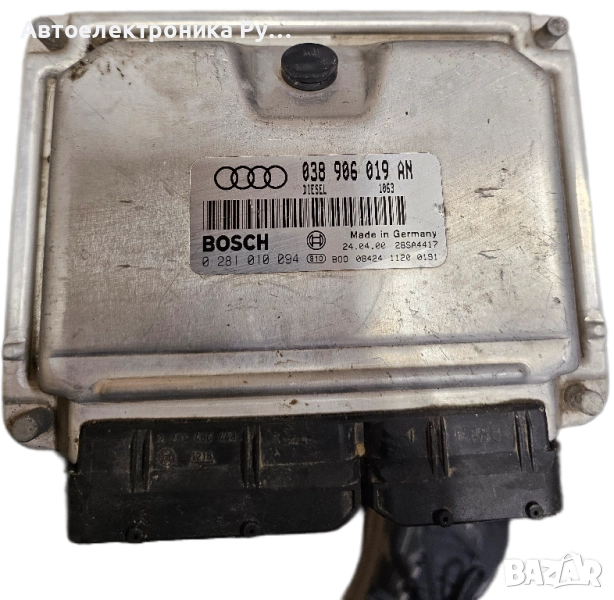 компютър AUDI A4 1.9 TDI BOSCH ,0 281 010 094, 0281010094, 0 38 906 019 AN, 038906019AN, снимка 1