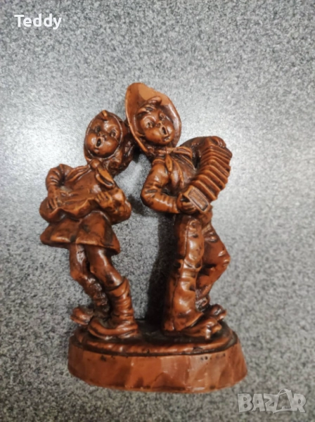 Винтидж восъчна фигурка "Музиканти", ръчно изработена, Германия, снимка 1