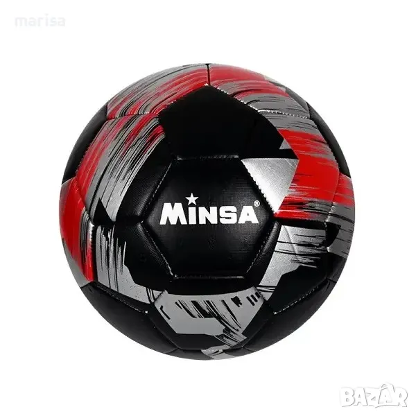 Футболна топка Minsa, Размер 5, кожа Код: 58042-4, снимка 1