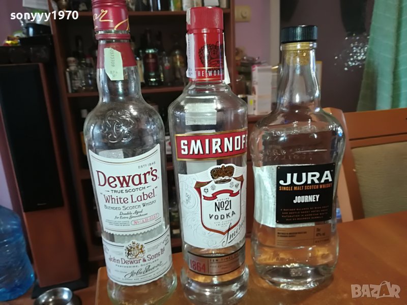 jura dewars smornoff 3 празни шишета за колекция 1003231632, снимка 1