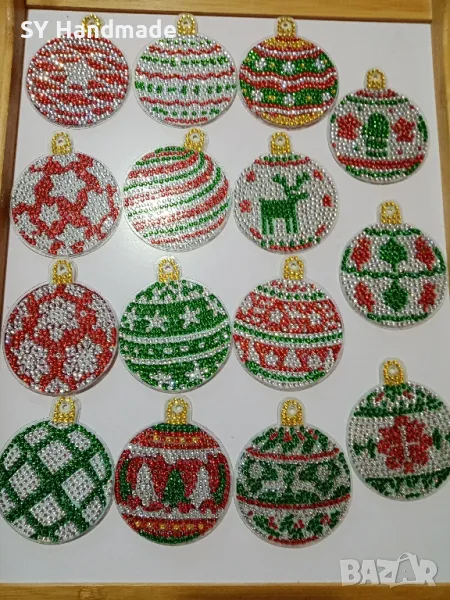 Диамантени коледни топки - 13бр, снимка 1