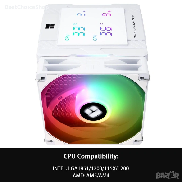 Thermalright Peerless Assassin 120 ARGB охладител за ЦПУ с два вентилатора – Бял, снимка 1