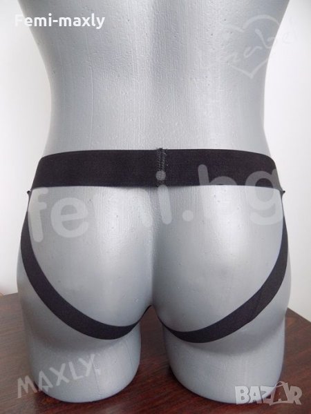 Уникален супер секси F99-27 Мъжки Джок /стринг, прашка/ широк ластик черен, снимка 1