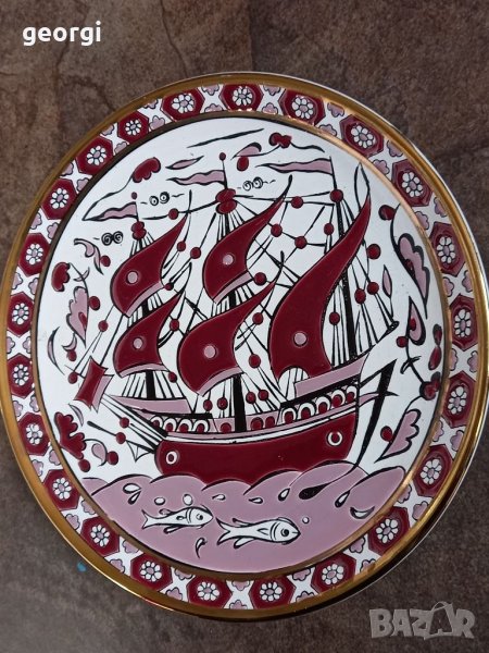 Гръцка декоративна чиния за стена ръчна изработка , снимка 1