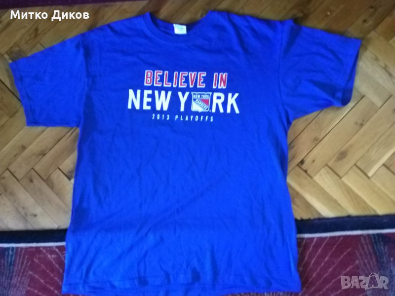 Ню Йорк хокей- тениска Анвил 100% памук размер ХЛ, снимка 1