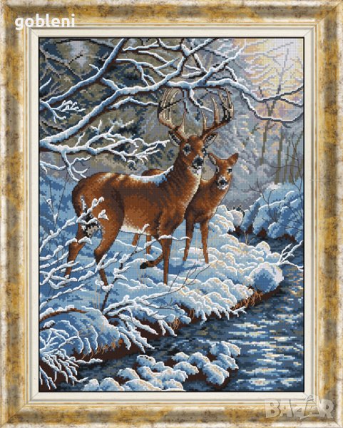 гоблен "ДВОЙКА В ГОРАТА" - ДПМ; 24 цвята; шев 1:1 и 1:4, снимка 1