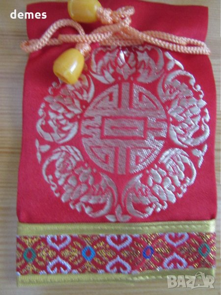 Традиционна торбичка тип пунгия от плат DELL от Монголия-3, снимка 1