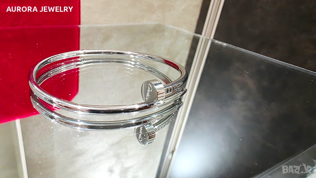 CARTIER Nail Juste un Clou Small Model Thin Silver Гривна Пирон, снимка 1