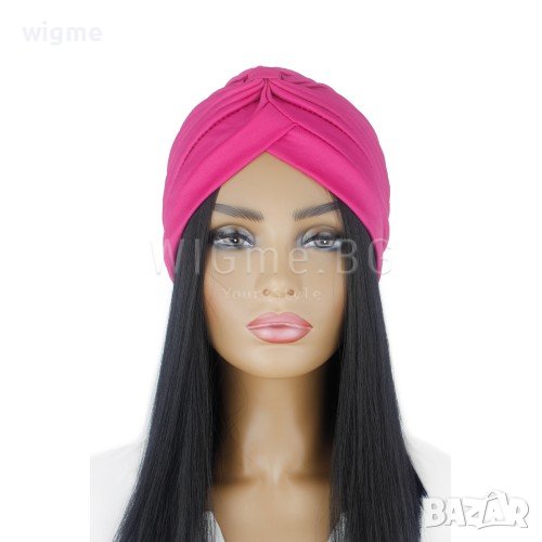 Тюрбан за коса едноцветен яркорозов, снимка 1