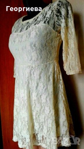 Дантелена жълта рокля ПРОМОЦИЯ 👗🍀 M/L,L 👗🍀арт.1039, снимка 1
