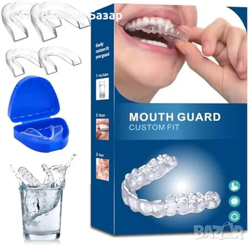 Нова Шина за зъби против скърцане, 4 броя комплект – за нощна защита, снимка 1
