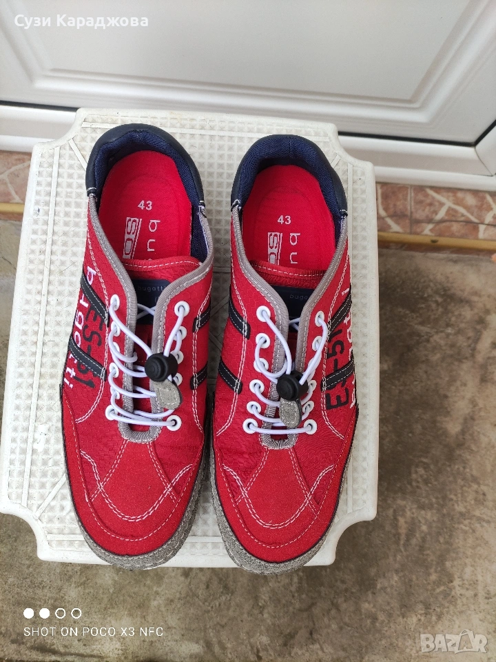 Червени сникърси Bugatti, снимка 1