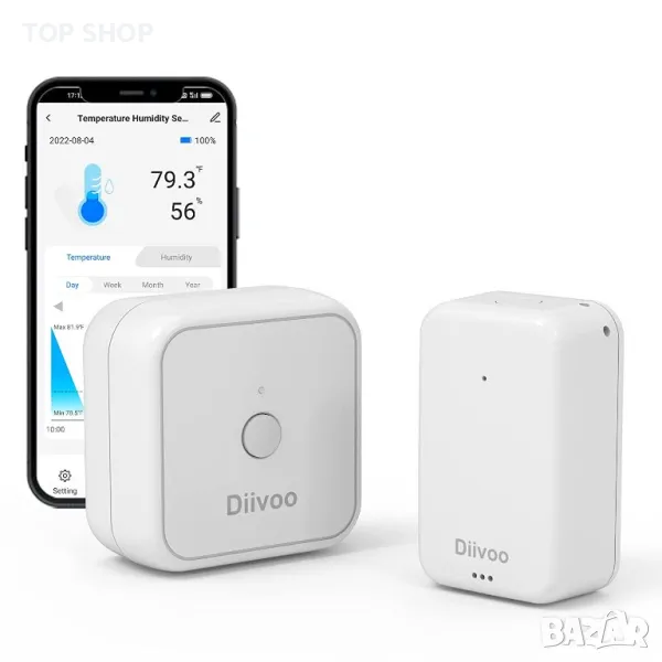 Diivoo WiFi HUB + сензор за температура и влажност, снимка 1