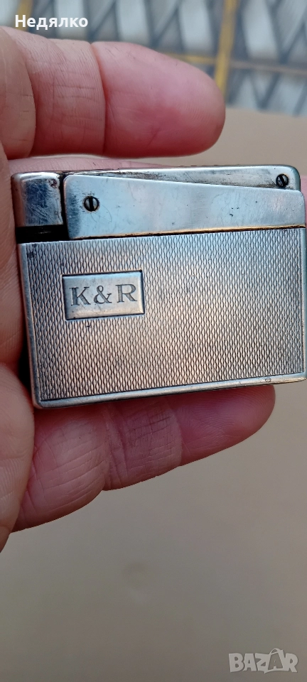 Стара сребърна немска запалка,935, снимка 1