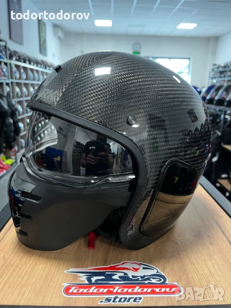 Мото каска SHARK S-DRAK CARBON, XS 53-54 см.,маска,очила,топ цена, снимка 1