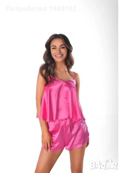 Сатенена пижама в розов цвят Magenta Anais, снимка 1