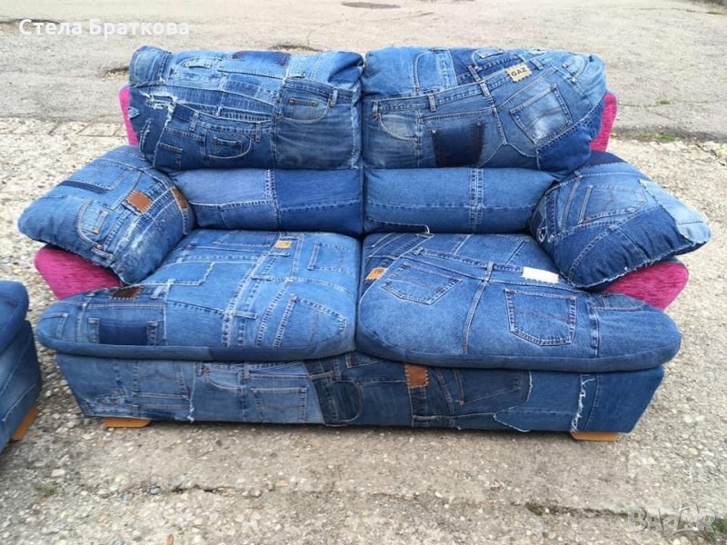 Дънкови дивани / Ръчно изработени дамаски, снимка 1