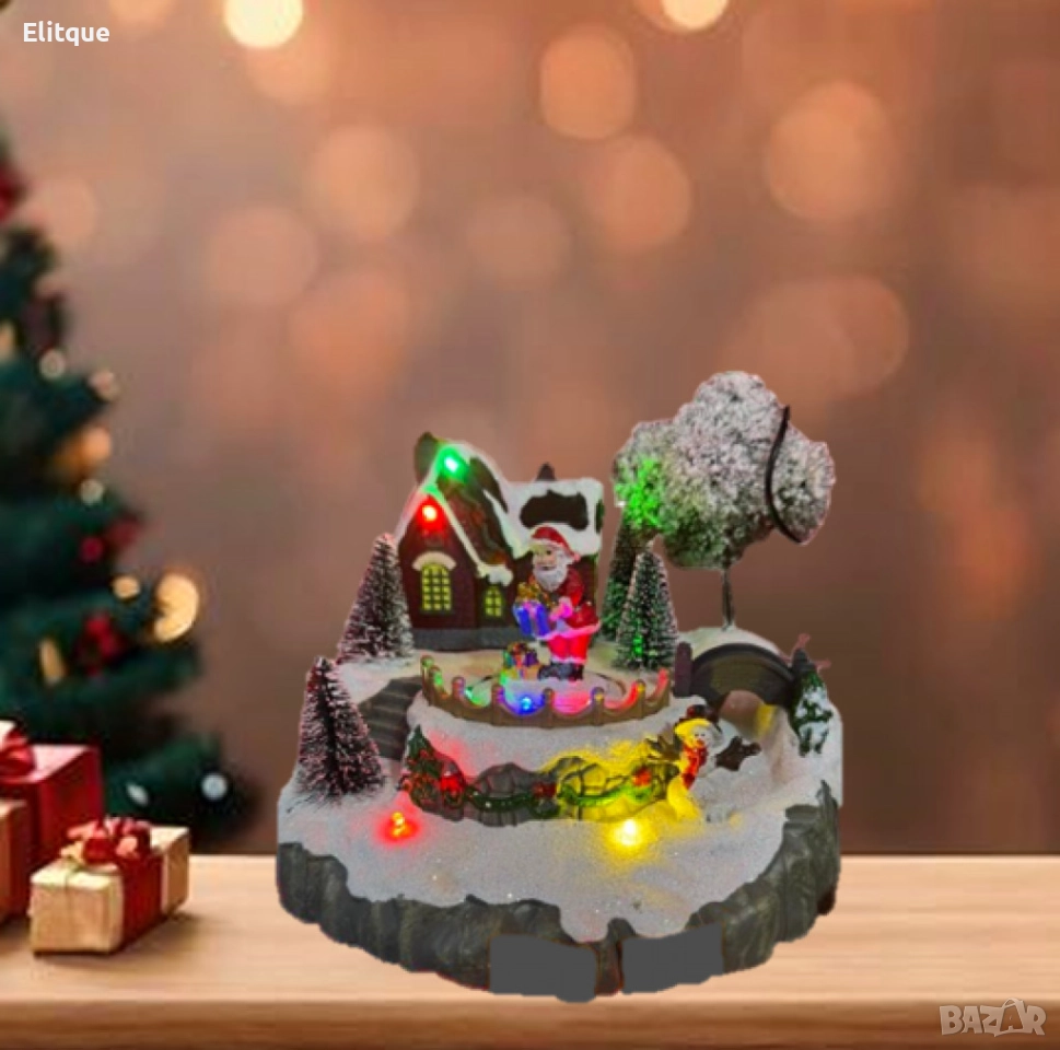 Коледна декорация Дядо Коледа в селото – Светеща празнична магия за вашия дом, снимка 1