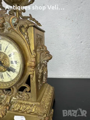 Бронзов часовник №6756 , снимка 3 - Антикварни и старинни предмети - 49807408