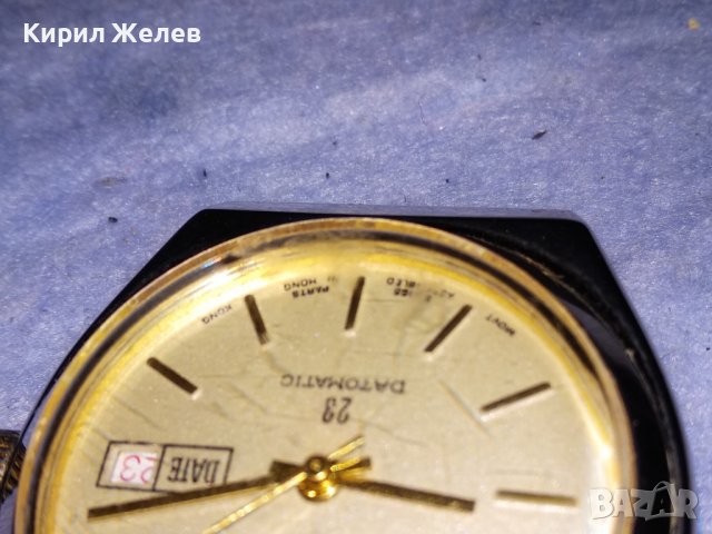 RIVINGTON ELECTRA 23 DATOMATIC МАРКОВ ПОЗЛАТЕН МЕХАНИЧЕН ЧАСОВНИК РАБОТЕЩ ХОНГ КОНГ ШВЕЙЦАРИЯ 37123, снимка 11 - Мъжки - 40197980