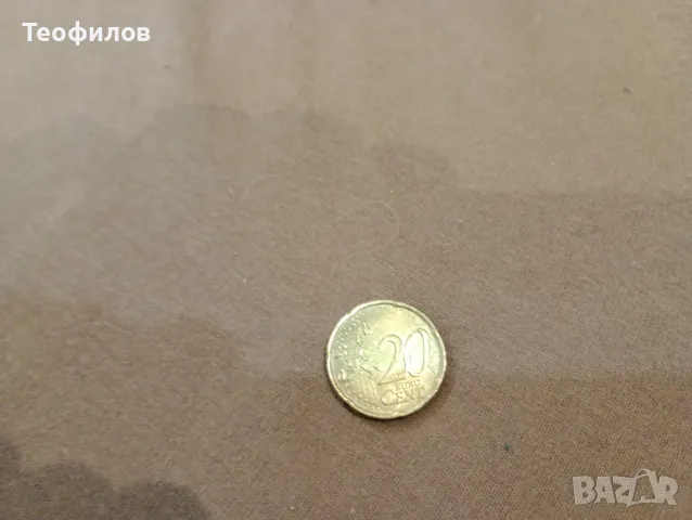 Монета от 20 цента Италия 2002, снимка 3 - Нумизматика и бонистика - 48105813