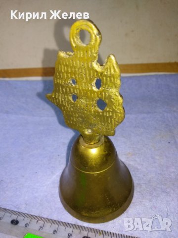 СТАРА БРОНЗОВА КАПИТАНСКА КАМБАНКА ЗВЪНЧЕ за СЕРВИРАНЕ с КРАСИВ БРОНЗОВ ПЛАТНОХОД ВЕТРОХОД 42675, снимка 4 - Декорация за дома - 43980862