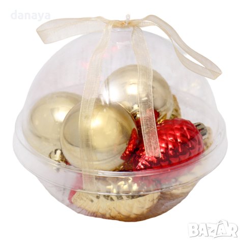 4283 Комплект коледни топки и шишарки за елха, 9 броя, снимка 3 - Декорация за дома - 43279223
