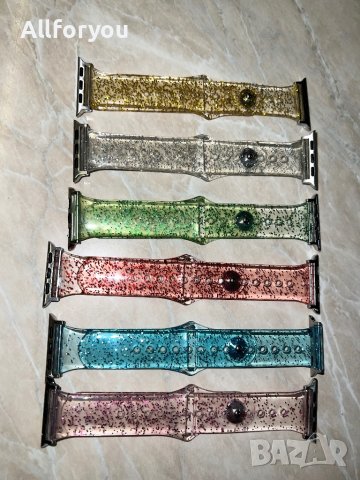 Лъскави брокат Каишки за Apple iWatch 3,4,5,6,SE, 7 Series - 38,40,41,42,44, 45,49 мм  ‼️‼️‼️, снимка 6 - Каишки за часовници - 43824366