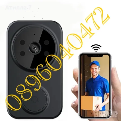 Безжичен Звънец с Камера / Видео Звънец за Врата, снимка 10 - Други стоки за дома - 48278926