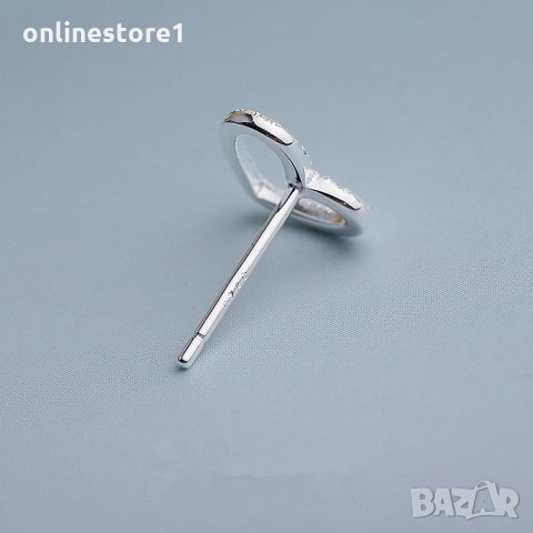 Сребърни Обеци Романтик - 925 печат сребро BT409, снимка 6 - Обеци - 28148481