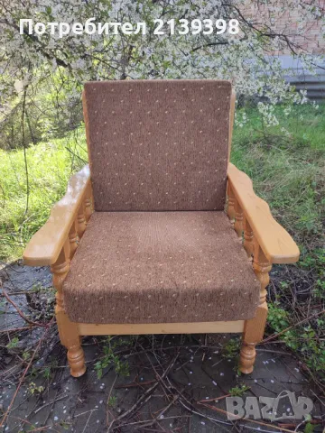 Четири стола и маса от масив (чам), снимка 2 - Маси - 47792196