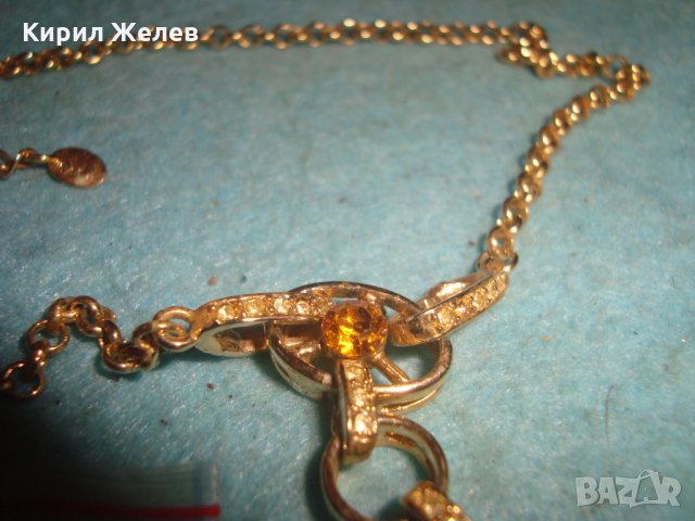 ПОЗЛАТЕНО КРАСИВО МАРКОВО КОЛИЕ с ФАСЕТИРАН ЦИТРИН 15415 , снимка 13 - Колиета, медальони, синджири - 35307932
