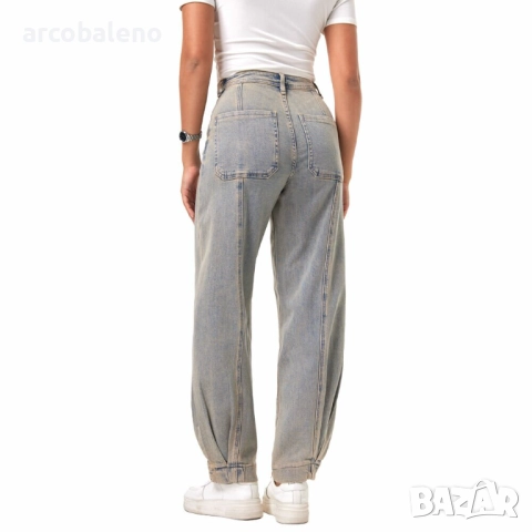 Дамски дънки с висока талия , снимка 4 - Дънки - 52627363