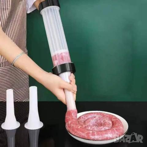 Ръчна пълначка за месо и кайма | Шприц за пълнене на луканки, снимка 3 - Аксесоари за кухня - 52249212