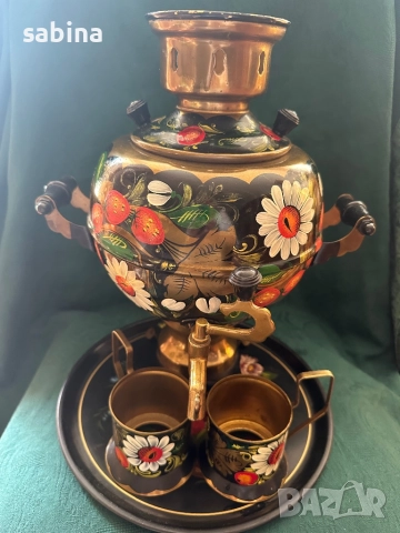 Продавам нов ръчно рисуван самовар, снимка 14 - Антикварни и старинни предмети - 48092863