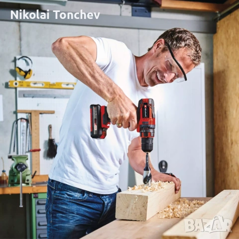 Комплект винтоверт, ъглошлайф, батерии, зарядно “Einhell” 18 Li-Ion, снимка 3 - Ъглошлайфи - 53170757