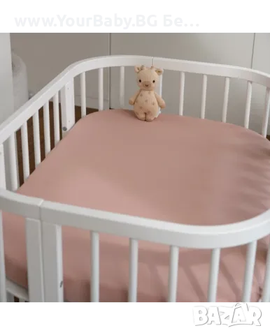 Розова Принцеса дървена кошара за бебе 7в1 Овал, Детско легло 0-10 год., снимка 2 - Кошарки - 50282026