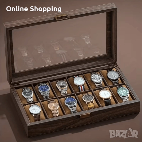Луксозна дървена кутия за 3, 6, 10 или 12 броя часовници дървени кутии, снимка 7 - Подаръци за мъже - 52879944