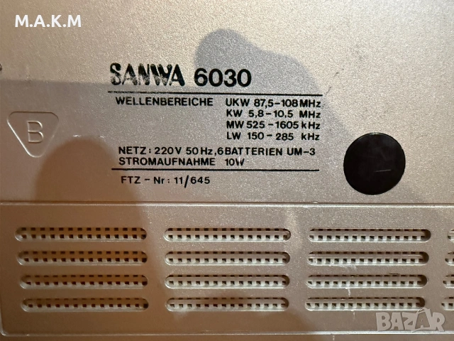 Радио Sanwa, снимка 6 - Радиокасетофони, транзистори - 53175312