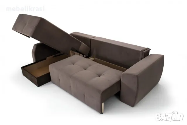Ъглов диван Лагуна мини тъмнокафяв Max 06, снимка 2 - Дивани и мека мебел - 50042516