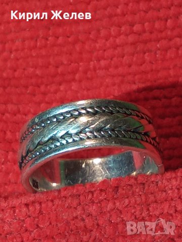 СТАРА СРЕБЪРНА ОРНАМНТИРАНА ХАЛКА СРЕБРО 925 РЕТРО АРТ ПРЪСТЕН МАЙСТОРСКА РЪЧНА ИЗРАБОТКА 27283, снимка 2 - Пръстени - 36817849