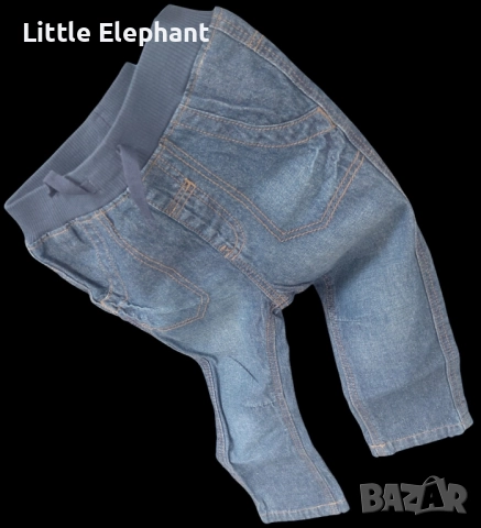 Дънки тъмно син деним с ластик за момченце на 12-18 мес,Англия/нови