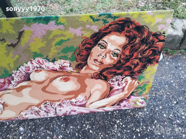 КАРТИНА-114Х50СМ-ГОБЛЕН ОТ ФРАНЦИЯ 0410251700, снимка 8 - Антикварни и старинни предмети - 51944395