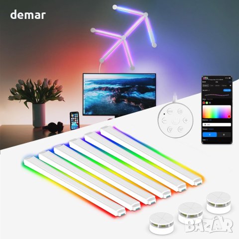 KOBAIBAN LED светлинни панели, смарт стенна лампа, 6 броя