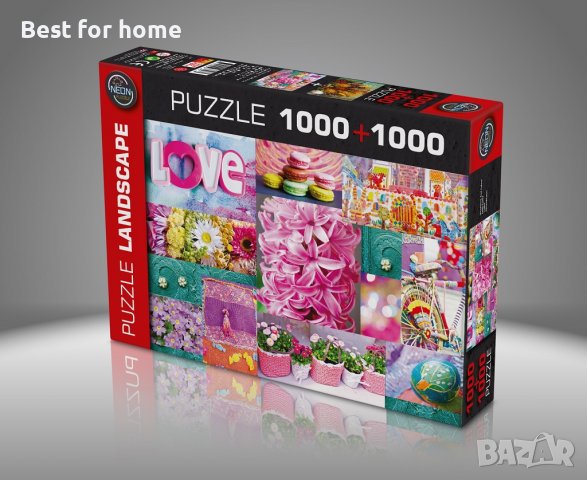 Двоен луксоен пъзел от Neon puzzle 1000+ 1000 части, снимка 2 - Пъзели - 39311271