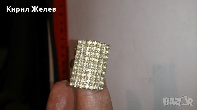 Сребрист дамски пръстен с бляскави кристали -12631, снимка 4 - Други - 28866826